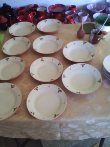 Karácsonyi minta festegetése júliusi kánikulában. :)