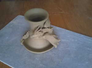 sárkányos gyertyatartó